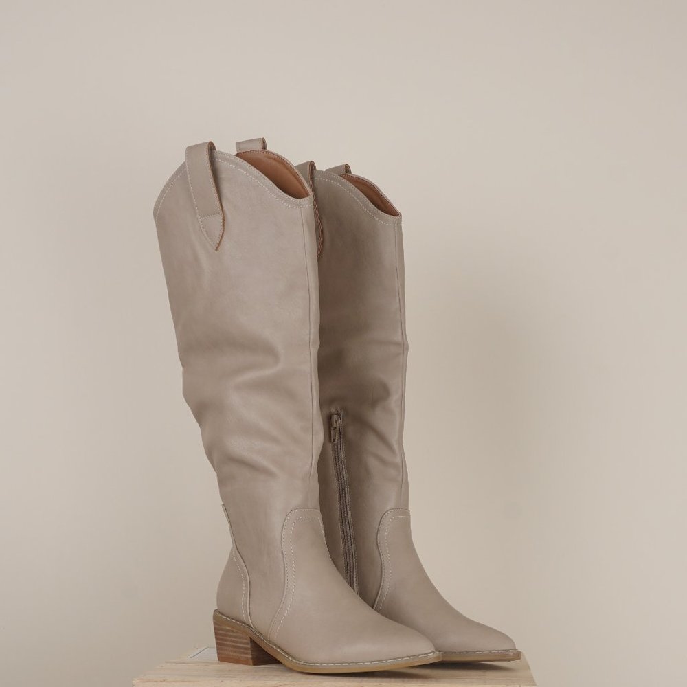 New Soft & Plush Nude Taupe Knee High Boots